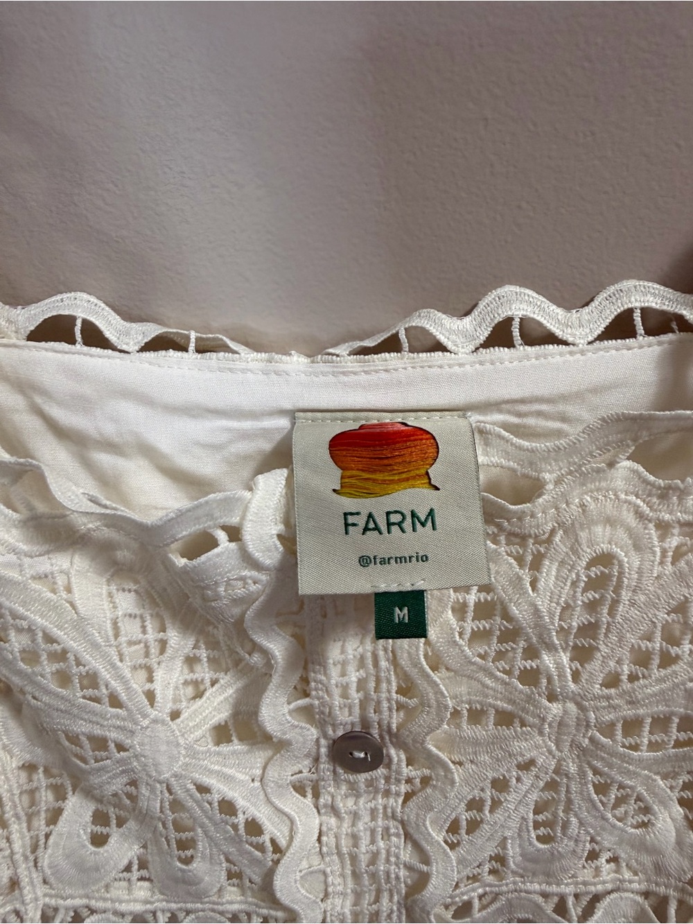 Lace Crochet White Midi Dress - Brand: - Picture 3 of 3